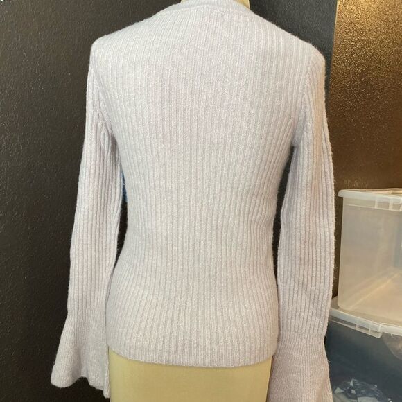 MADEWELL baby pink Wool Blend Ruffle Bell Long Sleeve Super Soft Sweater size XS - Picture 5 of 6